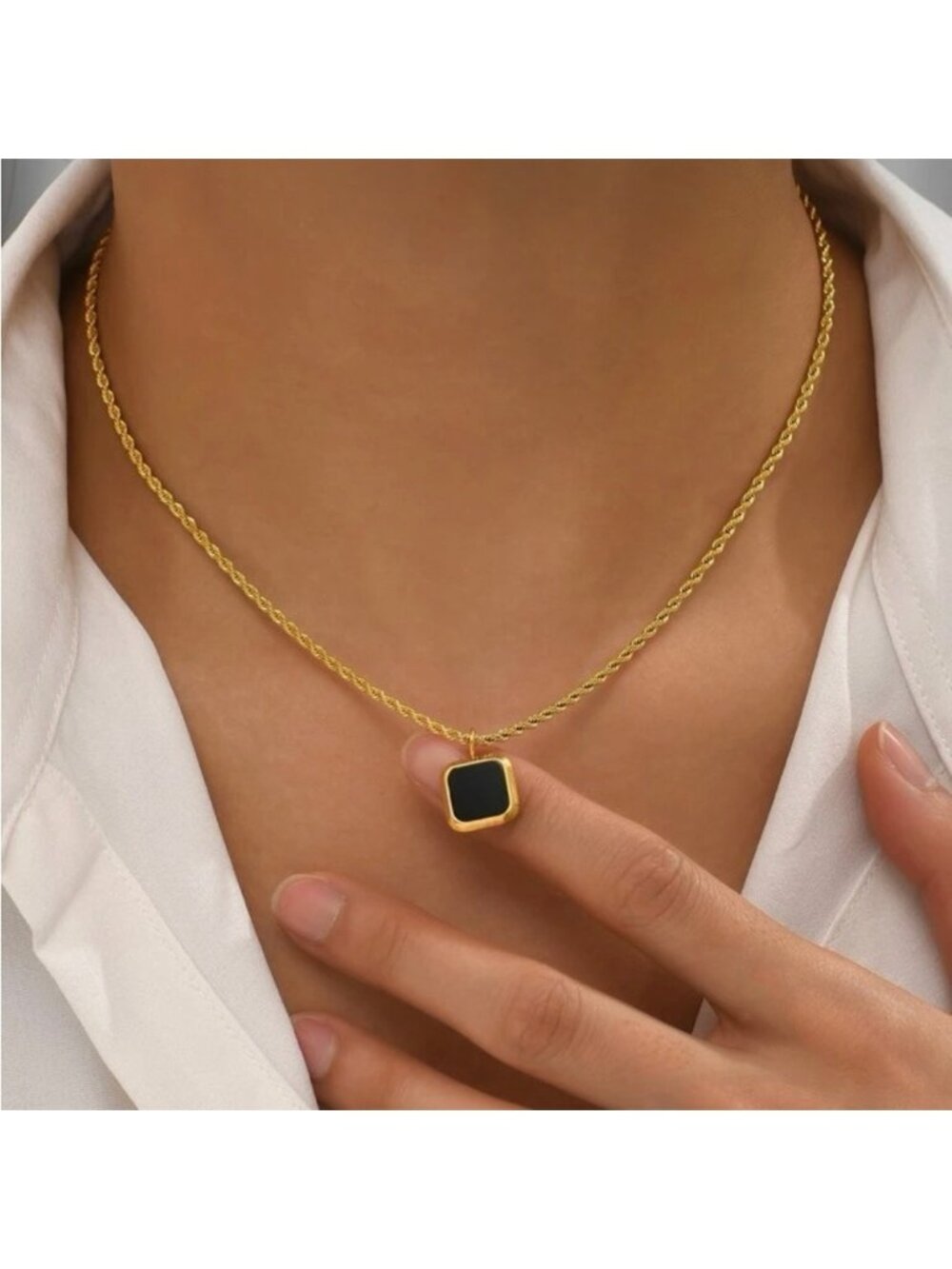 Gold Plated Stainless Steel Pendant Charm Necklace